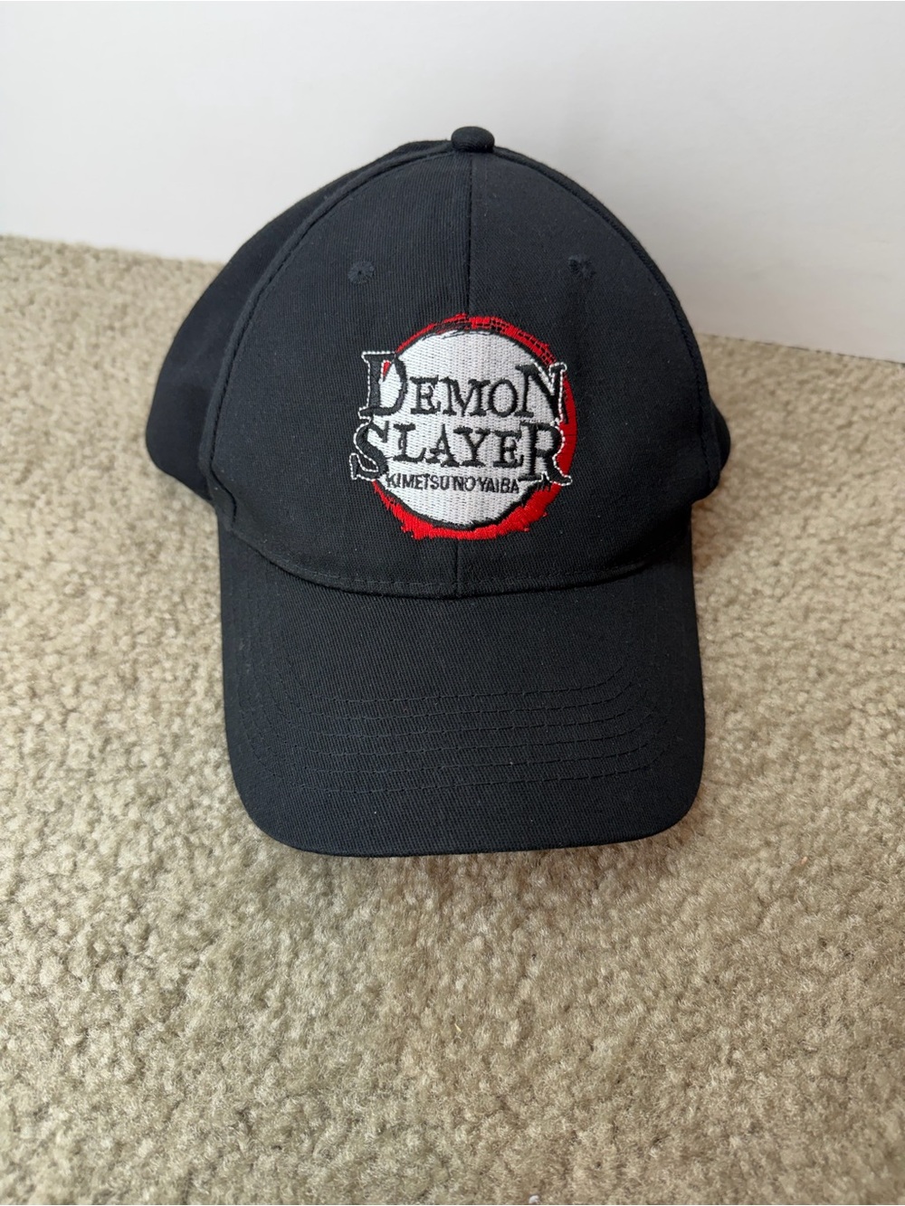 Official Demon Slayer Anime Logo Black Adjustable Strapback Dad Hat